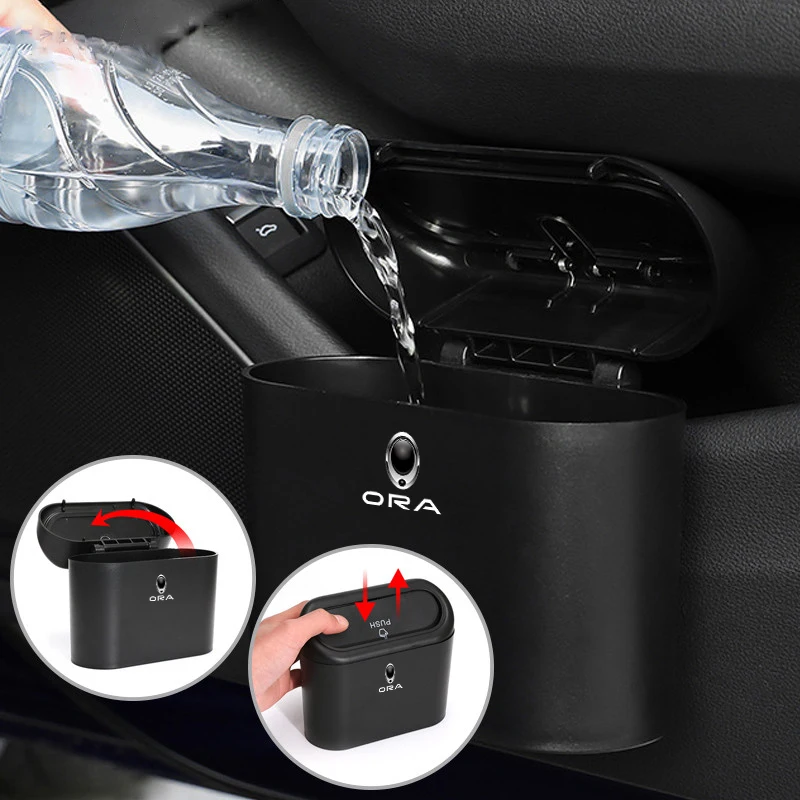 1PCS Car Trash Can Hanging Vehicle Trash Bin For GWM ORA Good Cat Funky Cat Ballet EV ORA 03 03GT Auto Interior Accessories