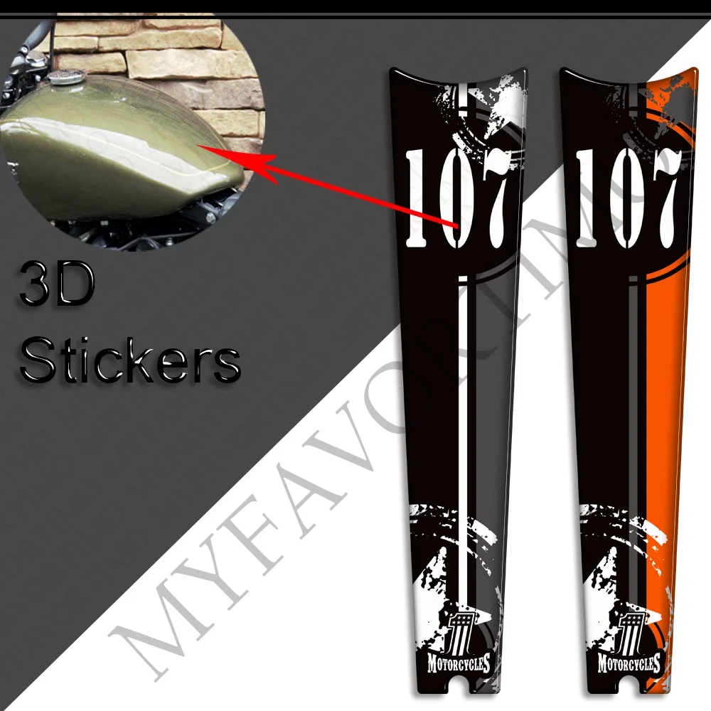Motorcycle For Harley Davidson Street Bob FXBB 107 M8 Protector Tank Knee Pad Side Grips Gas Fuel Oil Kit Stickers Decals