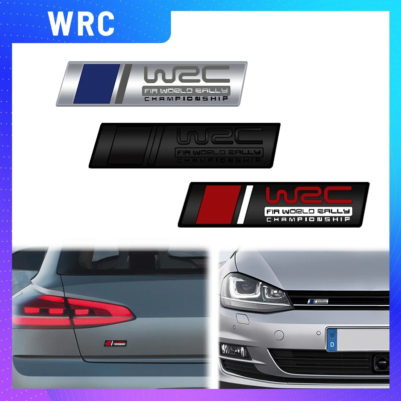 1 Pz Metallo Wrc Fia World Rally Championship Logo Per Polo Golf Jetta Cc Bora Emblem Car Front Grill Posteriore Tronco Sticker Badge