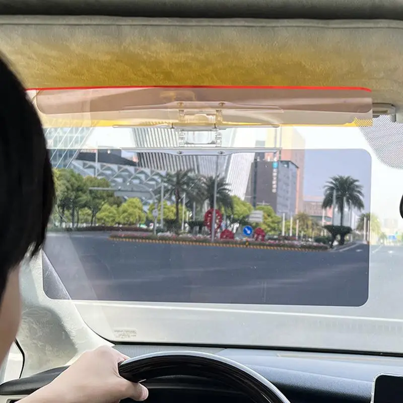 자동차 선바이저 HD 눈부심 방지 고글, 주간 야간 눈부심 방지 비전, 운전 미러, 자동차 인테리어 액세서리, 2 in 1
