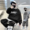 Autumn Children Boy Clothes Set Teenage Sweatshirts Pullover Top And Pants 2 Pieces Suit Fashion Letter Printed Tracksuits 3