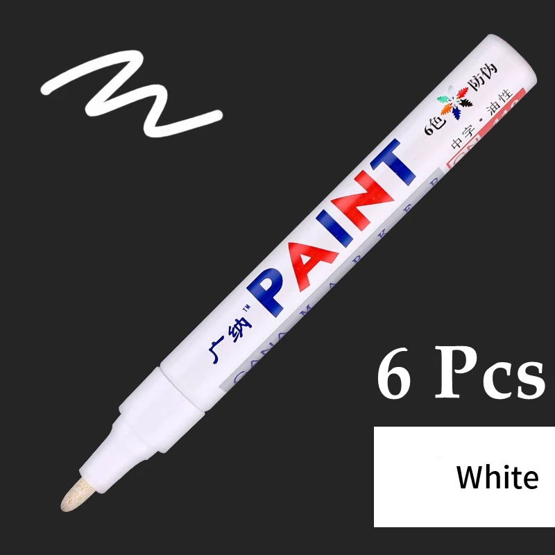 White Permanent Marker,Quick Drying Waterproof Marker Pen,Paint Pen for  Mugs DIY Craft Projects Bike Car Tyre Tire Glass - AliExpress