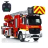 1/14 4X2 RC Fire Truck Metal Chassis Electric Lift Ladder Car ST8 Radio 2Speed Sound Light Painted Finished Vehicle Toy for Boys 3