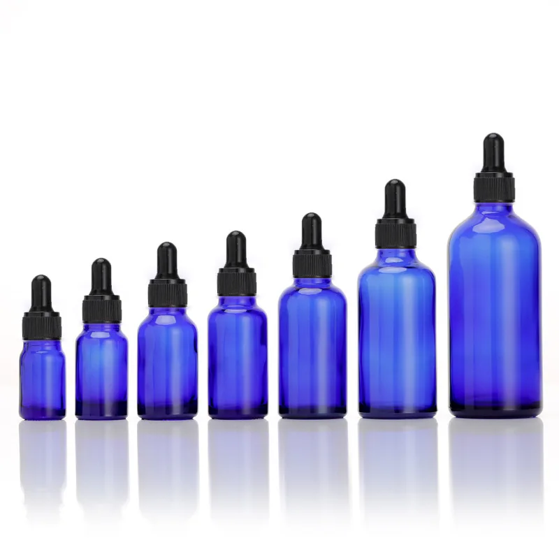 Amber Glass Bottle With Dropper Lid Green Glass Refillable Bottles Essential Container Perfume 10pcs 5ml 10ml 30ml Bottles LZ019