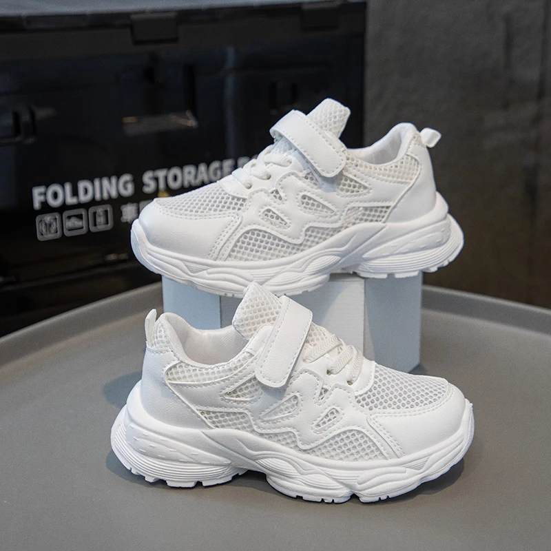 White Kids Non Slip Sneakers for Summer