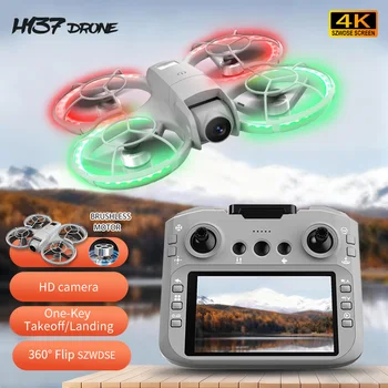 H137 PRO RC Drone 4K Professionale HD Antenna 180 °   Giocattolo quadricottero per aereo telecomandato con schermo brushless per fotografia a doppia fotocamera