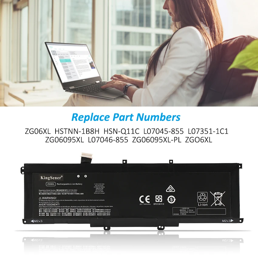 Bateria KingSener para HP Elitebook, ZG06XL, Série