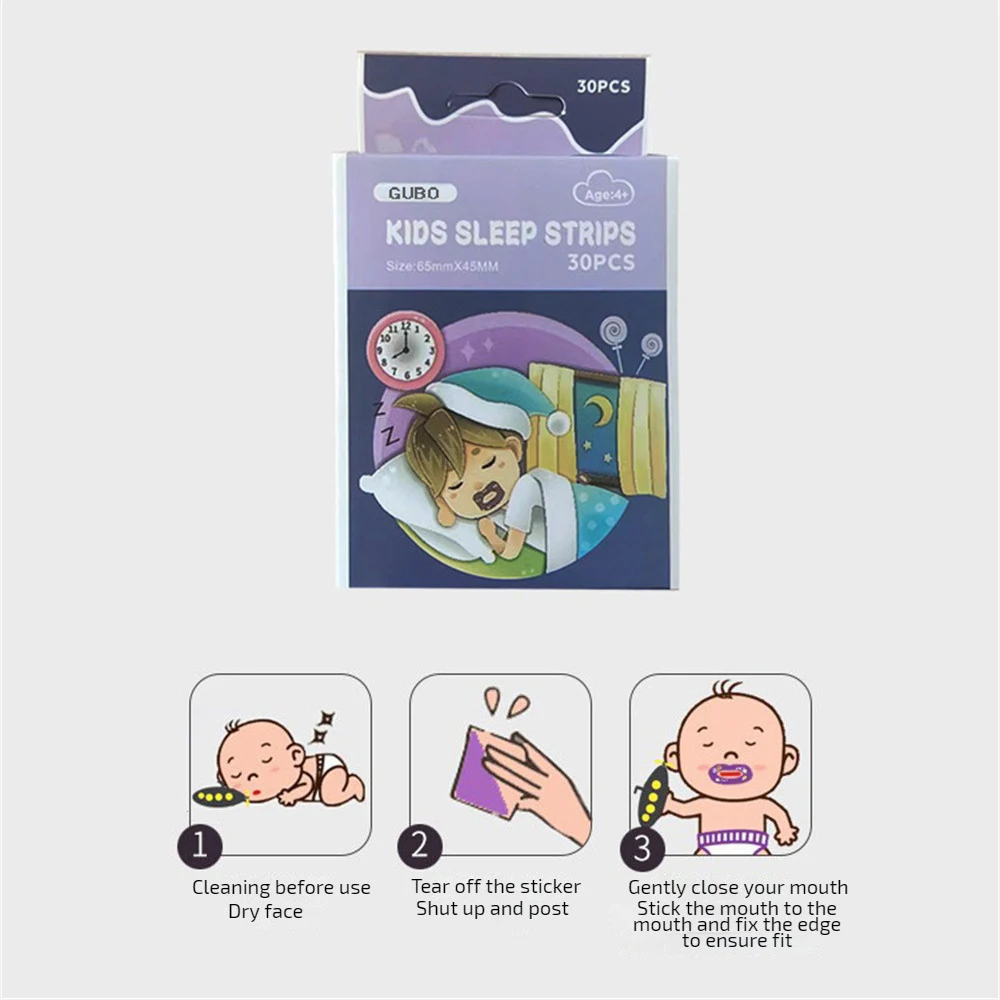 Children Mouth Breathing Preventer 30/60pcs Correction Patch Mouth Sleep Respiratory Patch Closed Orthotic Anti-Snoring Mouth Stickers For Child