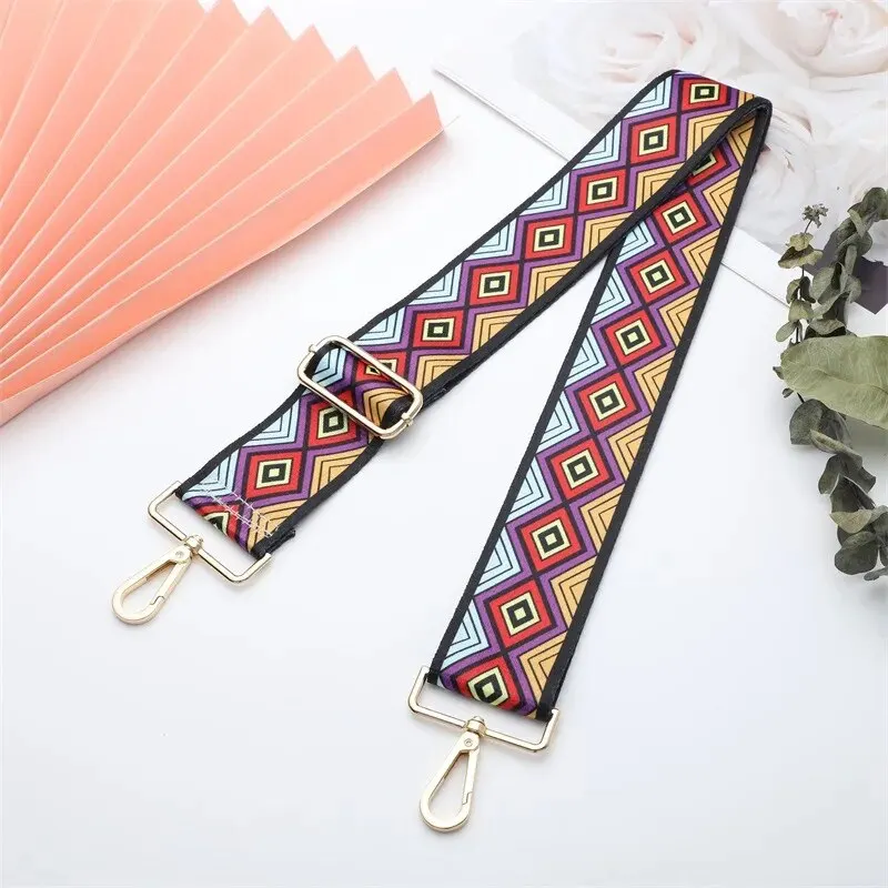 S971e7d9d802f4bb6ab683f270b252243Y Stylish Colorful Ethnic Wind Wide Shoulder Strap Ladies Bag Accessories Adjustable Single Crossbody Straps Mallzona