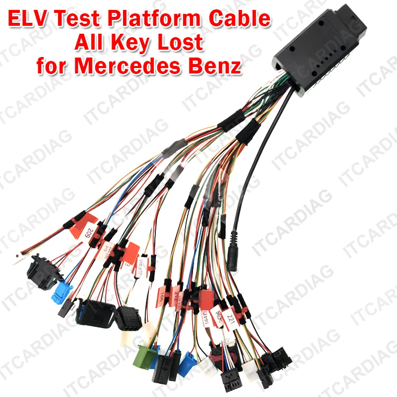 Multifunctional ELV Lock Test Platform Cable 12V Power For Mercedes-Benz All Key Lost Support VVDI Large Panel Wiring Harness elv gateway test cables
