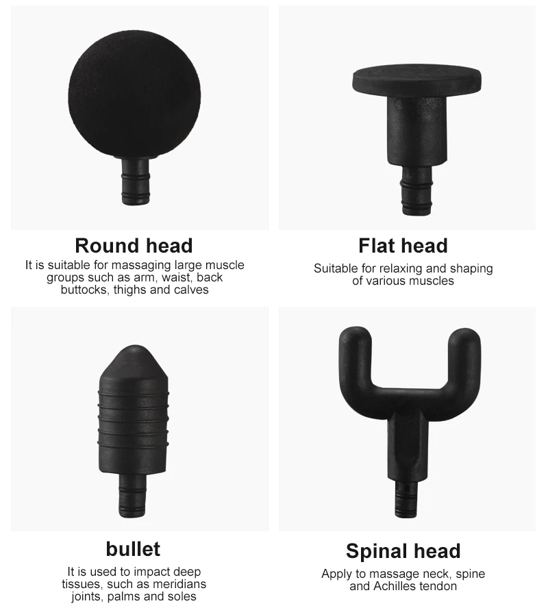 Compact Power Massage Gun with 5 Heads CY-002 description image 4