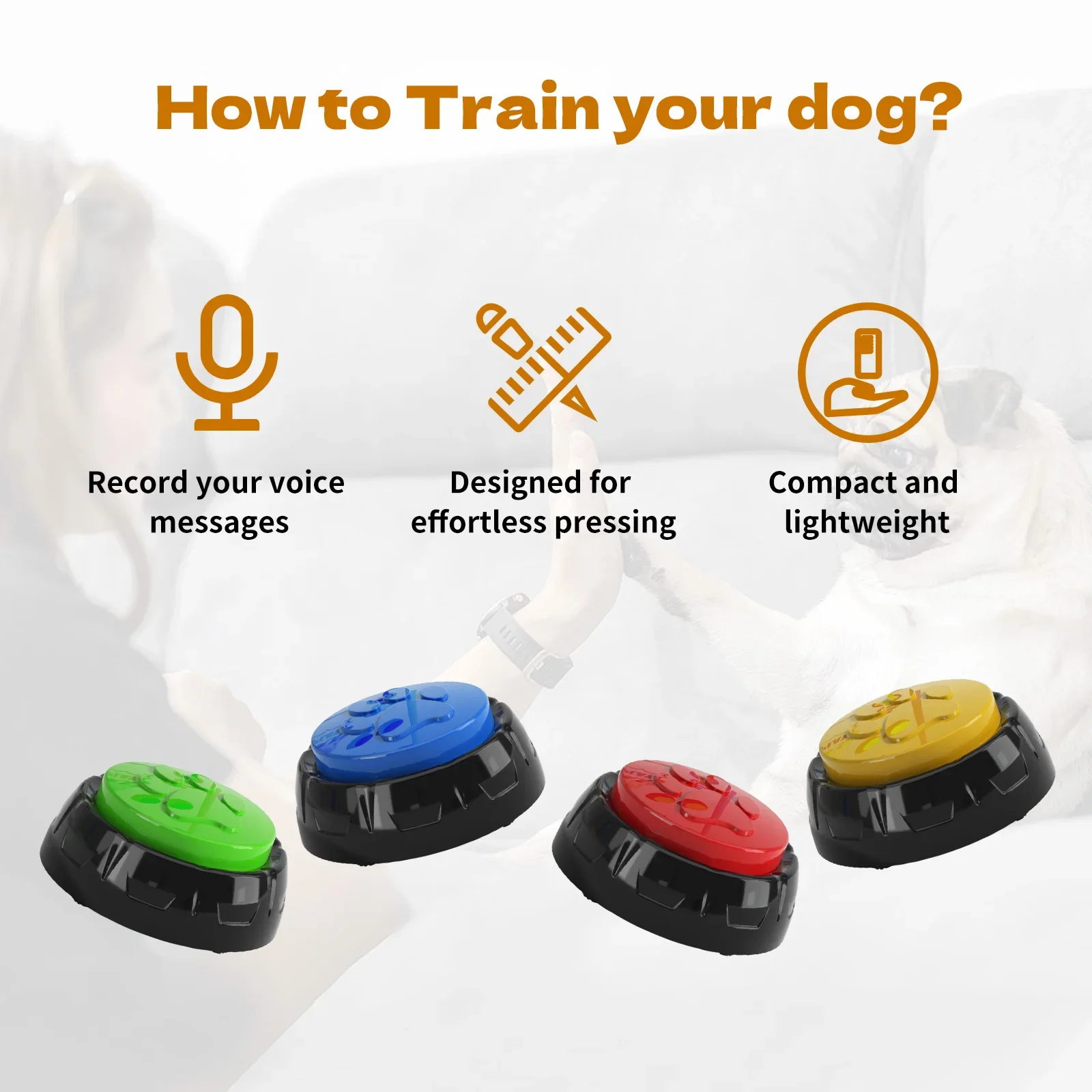 Pet Talking Buttons Dog Training Button 30S Recording Training Buttons for Dogs Communication Buzzers Colorflu Talking Buttons 3