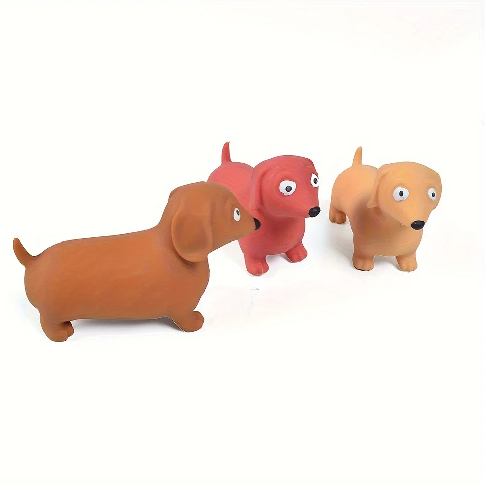 Squishy Speelgoed - Schattige Worsthond Stressverlichter, Glitter