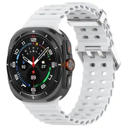 Marine Band Sports Silicone Strap Bracelet for Smartwatch Accessories (White)