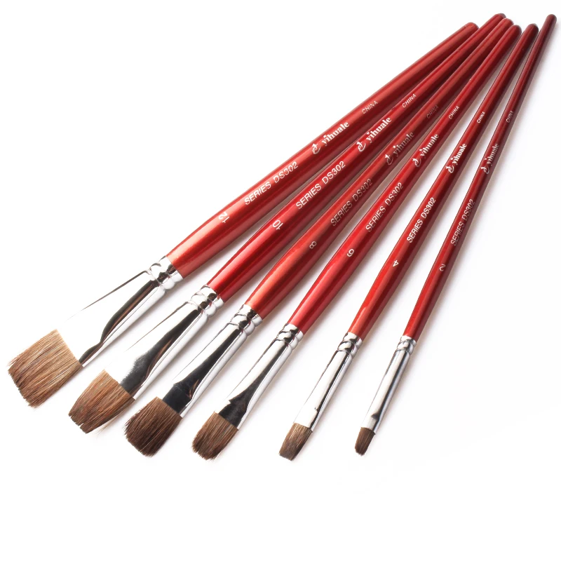 EvalProfessional6pcsSquirrelHairBrushPenArtSetQualityArtistGouacheAcrylicOilPaint