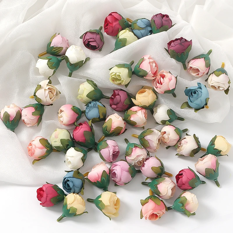 Artificial plants, flowers, rose, flower bouquet 10/50Pcs Rose Artificial Flowers Head Silk For Home Decor Christmas Party Wedding Decoration DIY Wreath Accessories