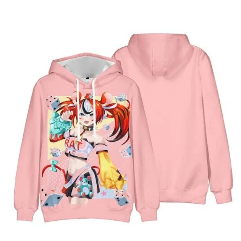 Anime Hakos Baelz Cosplay Hoodie Women Men Harajuku Sweatshirt Streetwear Hip Hop Pullover Hooded Jacket Male Casual Tracksuit