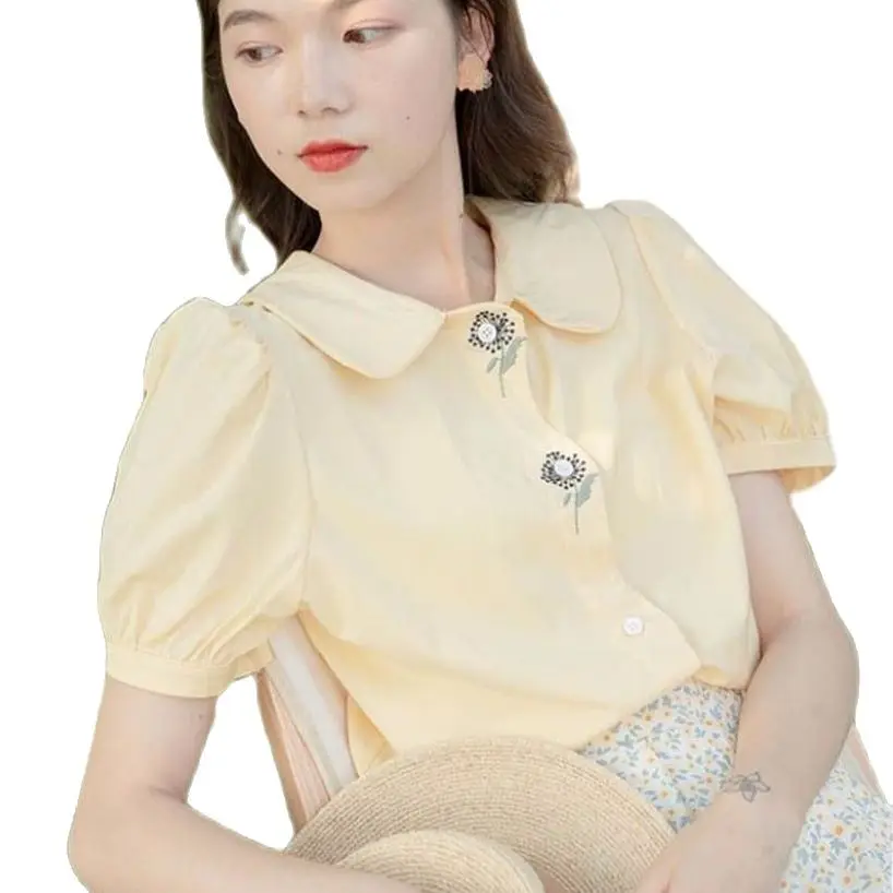 

Блузка женская демисезонная с длинным рукавом и отложным воротником, G2768