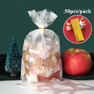 thumbnail image 1 of Bolsas de bricolaje de 50 piezas + alambres dorados con parte superior abierta para regalos, bolsas de pie para cumpleaños, bodas, fiestas, panaderías, galletas, bocadillos, galletas, dulces, bolsas d, 1 of 5