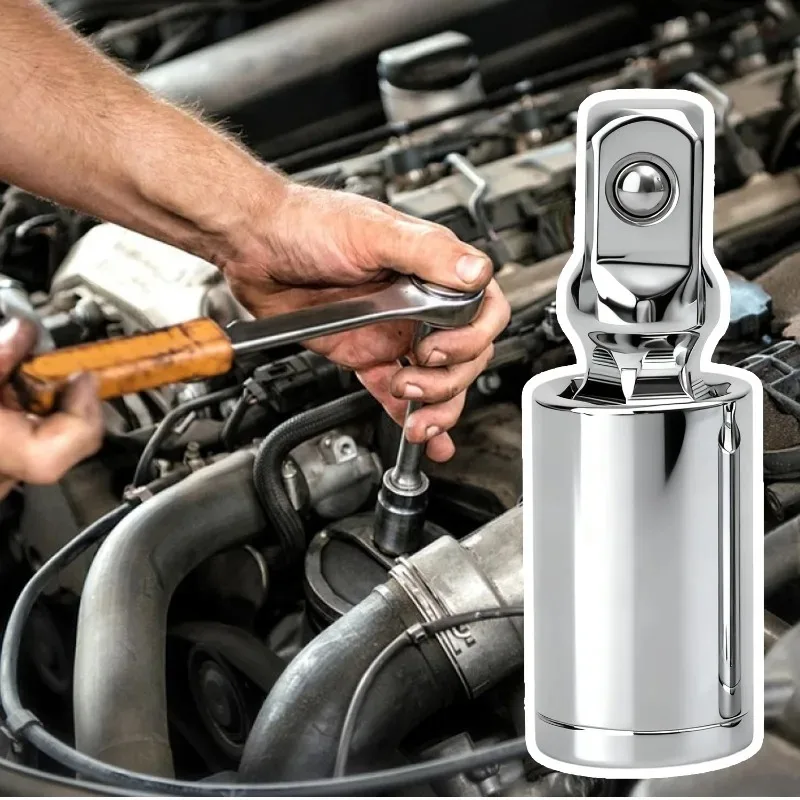 Universal Joint Set Ratchet Angle Extension Bar Socket Adapter Manual and Pneumatic Bendable Adapter Socket Tools 1/4" 3/8" 1/2"