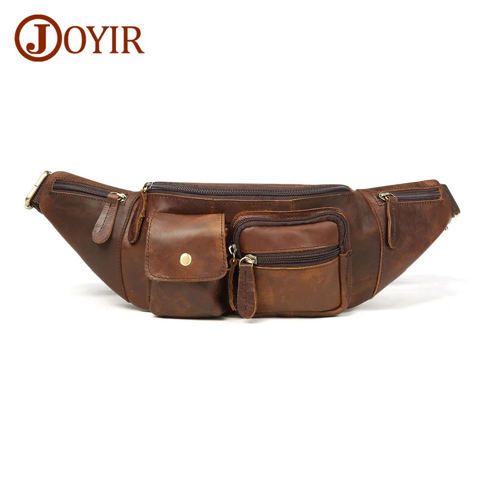 

Men's Waists Bags Genuine Leather Genuine Leather Multi-function Money Belt Bag Shoulder CrossBody Bags Pouch High Quality