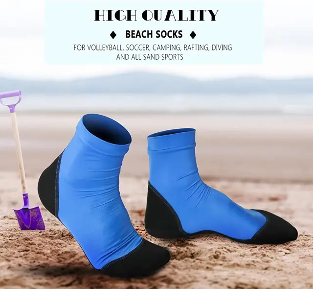 Neoprene Fin Socks for Sand Beach Volleyball Soccer Thin Polyester Uppers 1.5mm Neoprene Soles Sun Protection Water Shoes 3