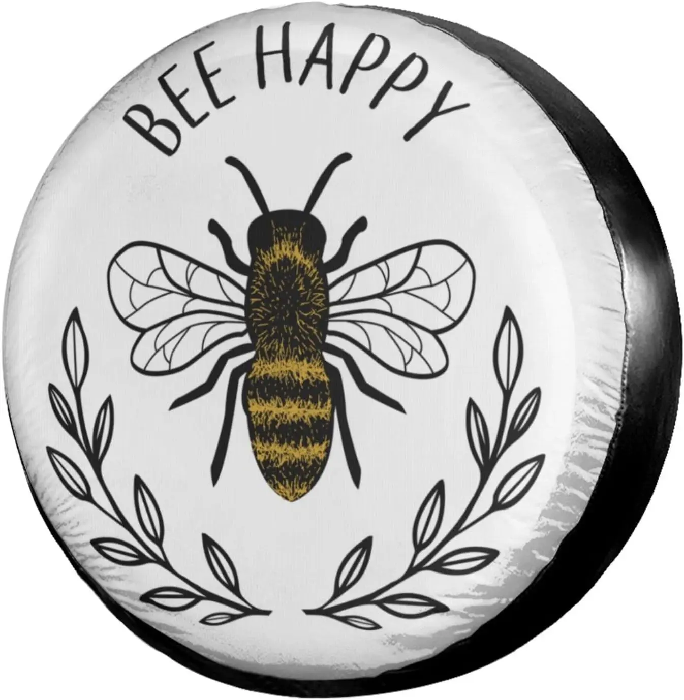 

Bee Happy Spare Tire Cover Dust Proof Wheel Tire Cover Fit Trailer RV SUV and Many Vehicle 15 Inch Wheel Cover Car Accessories