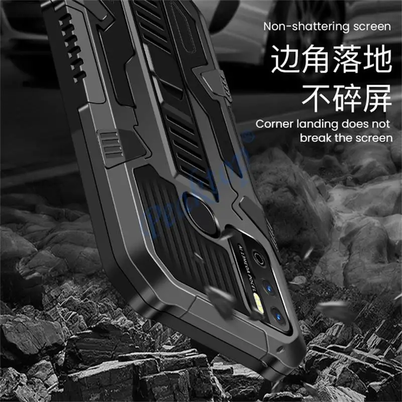 Infinix Hot 11 Play 2021 용 충격 방지 케이스, 아머 카메라 360 뒷면 보호 커버 인피니틱 핫 10 플레이 케이스 핫 9 플레이 범퍼 푼다