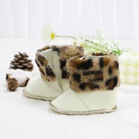 Baby toddler shoes, leopard print style, cute plush heart boots, warm and non-slip, suitable for daily & party wear, winter models 5