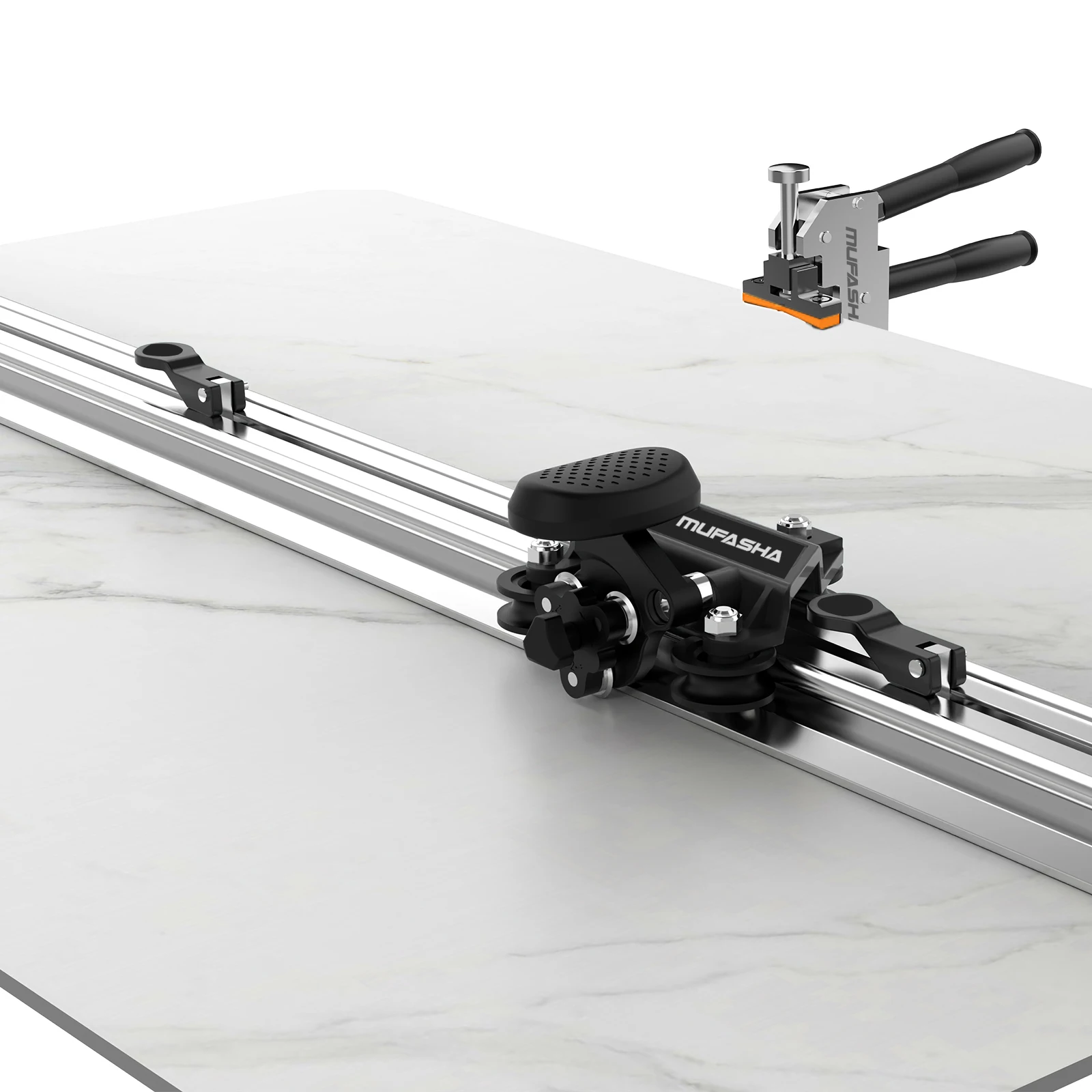 

Large Manual Tile Cutter with Rails, Can be assembled, Clipper, Portable Cloth Bag, Tiles up to 62.9 Inches Long, 70 Inch