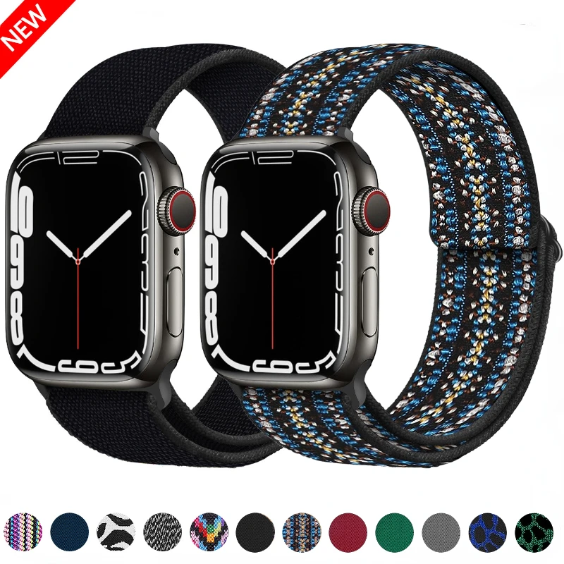 

Nylon Loop Strap For Apple Watch Ultra 49mm 9 8 7 45mm 41mm Adjustable Bracelet Wristband iWatch 6 5 4 SE2 44mm 42mm 40mm Band