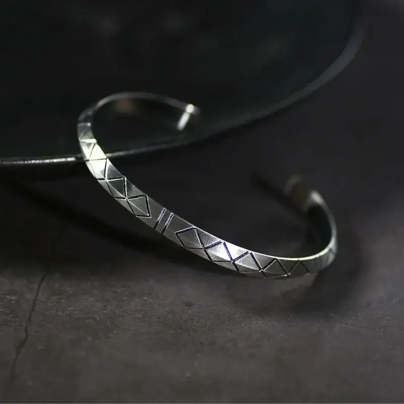 Half-Fold Square Open Bangle Bracelet Geometric Classic Punk Shape Men Women Everyday Go Out Jewelry