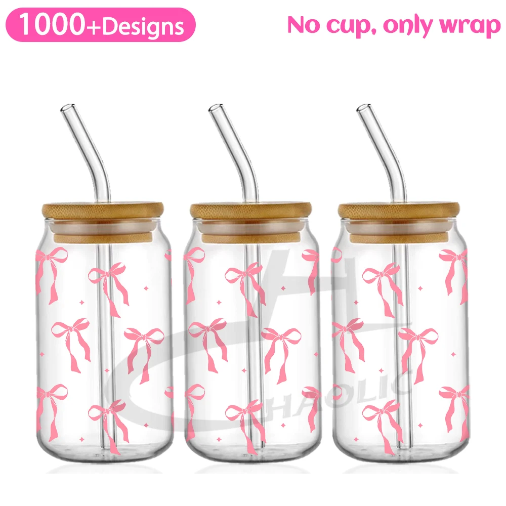 Sticker Cups Cup Wraps UV DTF Wrap Transfer For 16oz Libbey Beer Glass Can