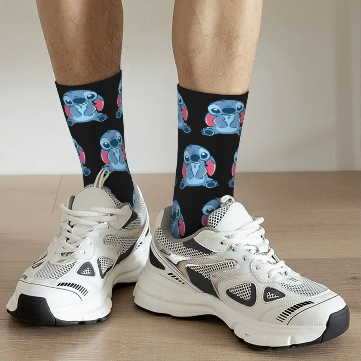 New Lilo And Stitch Socks Men\'s Women\'s Funny Happy Stitch & Scrump Socks Spring Summer Autumn Winter Middle Tube Socks Gift