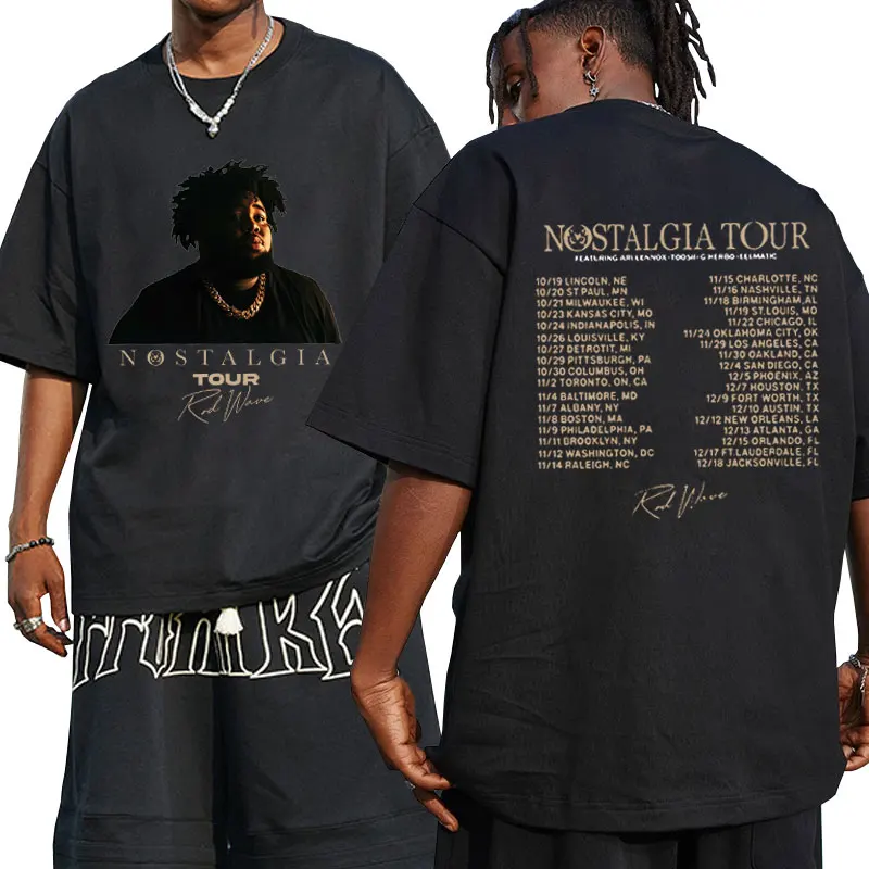 

Rod Wave Nostalgia Tour T Shirt Hip Hop Music Men Women Cotton T-shirt Harajuku Aesthetic Fashion Short Sleeve Tees Fans Gift