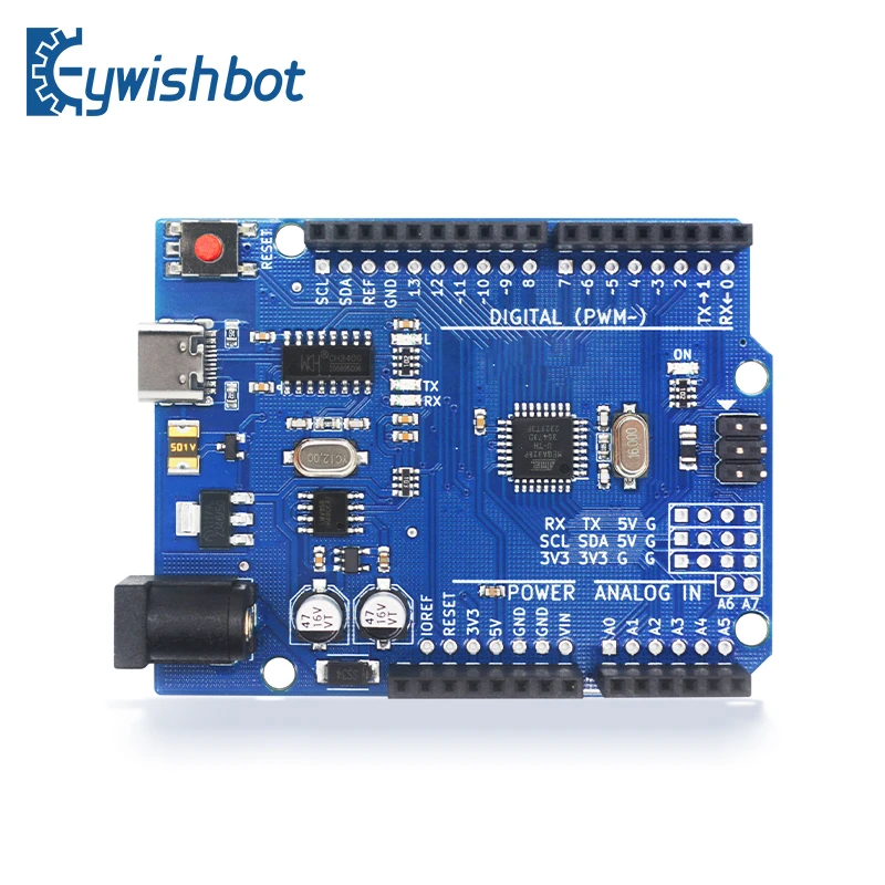 Макетная плата для Arduino UNO R3, устройство для обучения, датчик ATmega328p, основная плата управления CH340G TYPE C