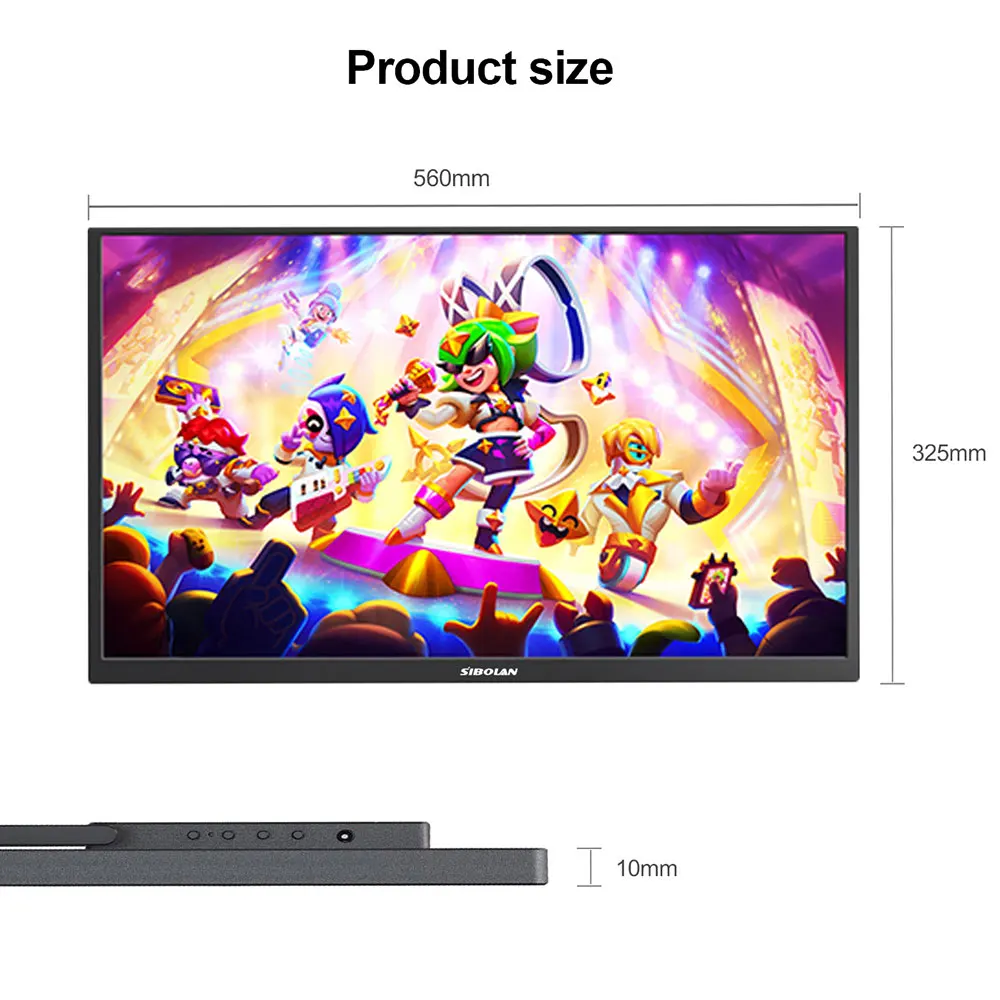 시볼란 24.5인치 2.5K 휴대용 모니터 165Hz 100% sRGB 2560*1440P IPS 노트북 화면 확장기 타입-C HDMI 포트 윈도우 및 맥용