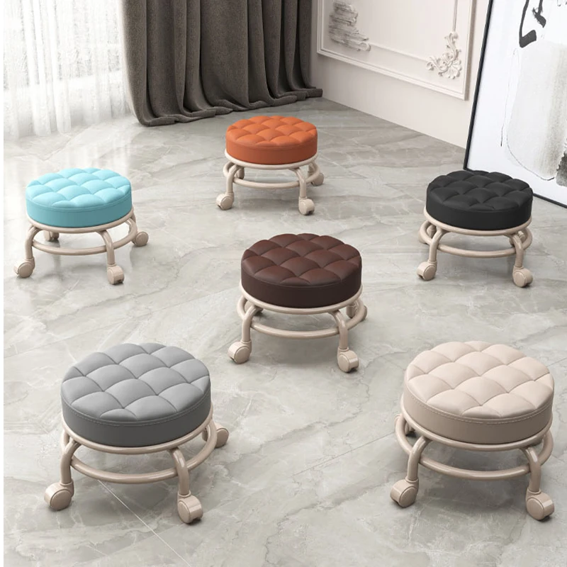 

Nordic Rotating Pedicure Spa Beauty Salon With Wheels Stool Living Room Change Shoes Low Stools Beauty Seat Chair Furniture