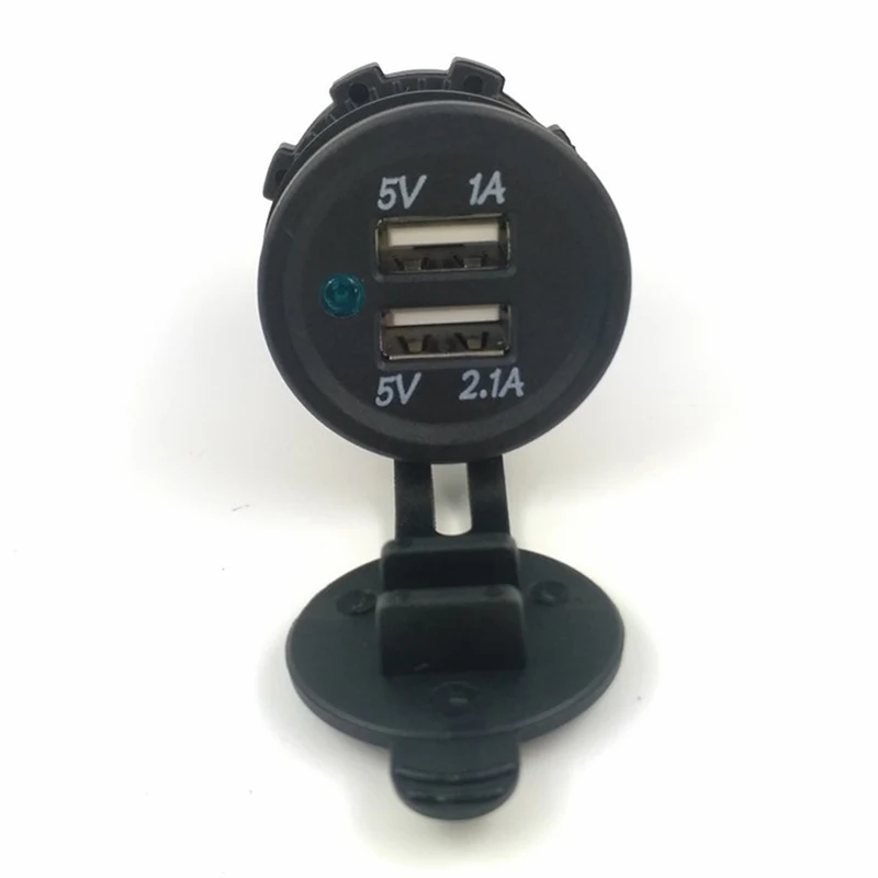 듀얼 USB 전원 오토바이 자동차 담배 라이터 충전기 소켓 플러그, DC 12V, 24V