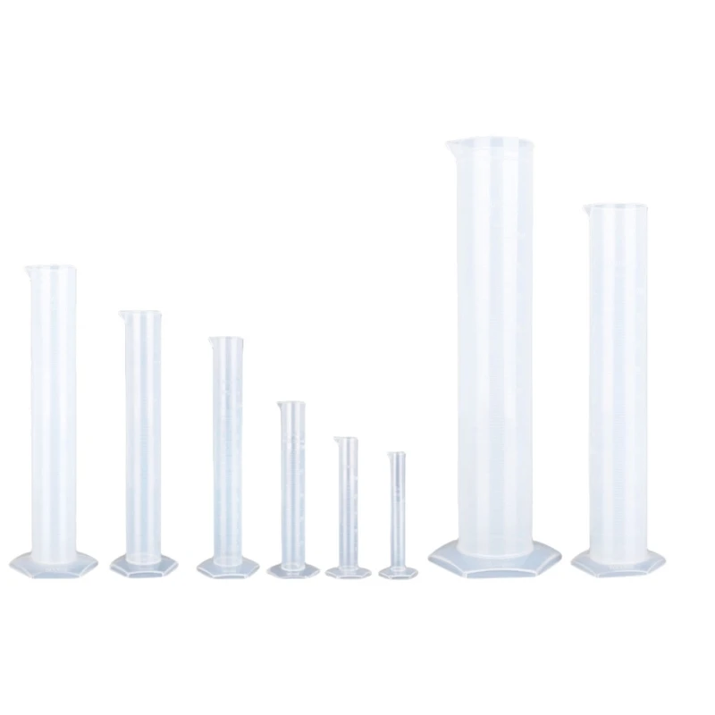 8 Pieces Measuring Cylinder Set 2-Sided Marking Lab Cylinders 10-2000ml Graduated Cylinder Science Experiment plastic measuring cylinder