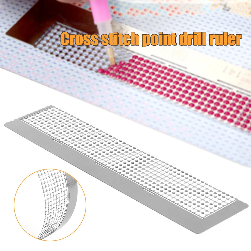 5D Diamond Mesh Ruler Adjustment Fix Tool Metal Diamond Painting Fix Tool Plum Blossom Grid Round Drill 408 Holes for Art Crafts