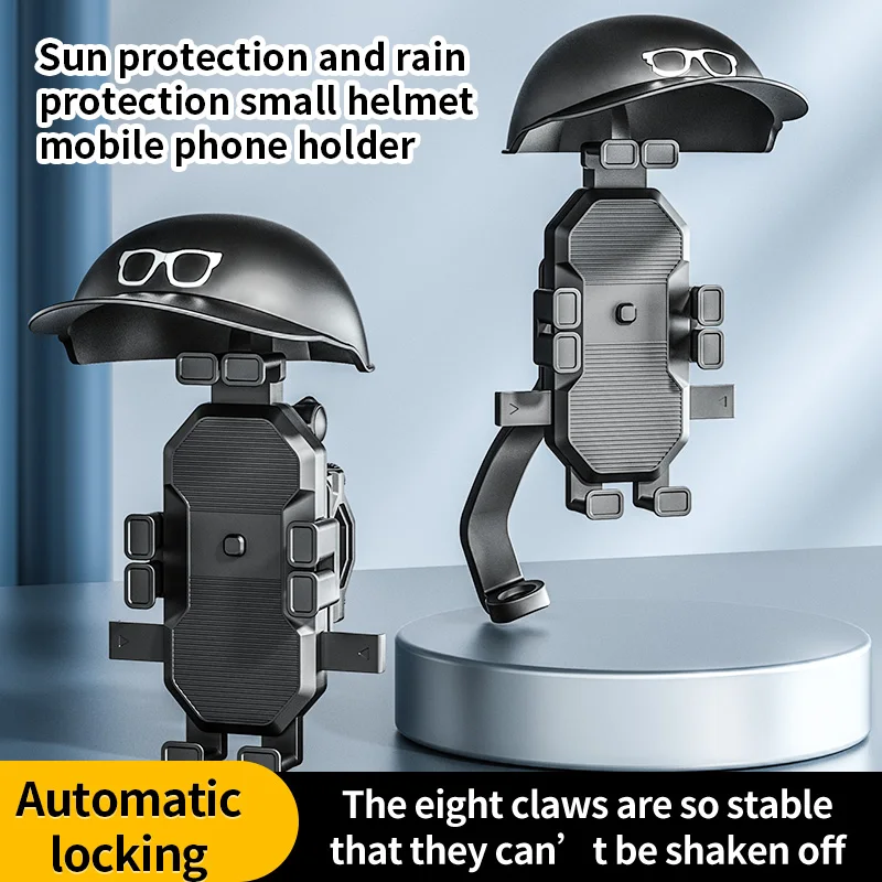 

Helmet Phone Holder for Motorcycle Riders Anti Shock Phone Stand with 360°Rotation for 4.0"-7.0" Cellphone Rotatable Clamp Mount