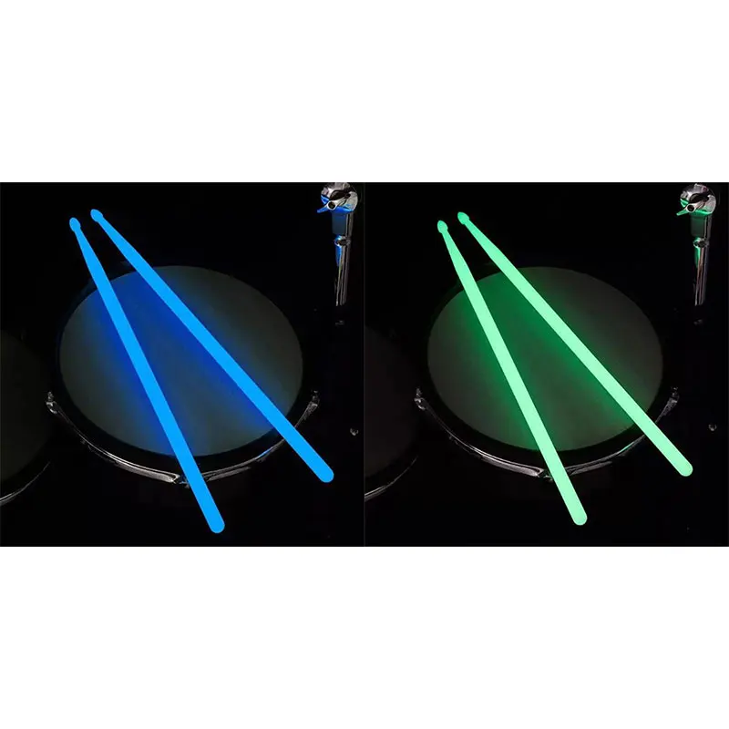 

1pair 5A Luminous Drum Sticks Drum Set Fluorescent Drumsticks Glow in The Dark
