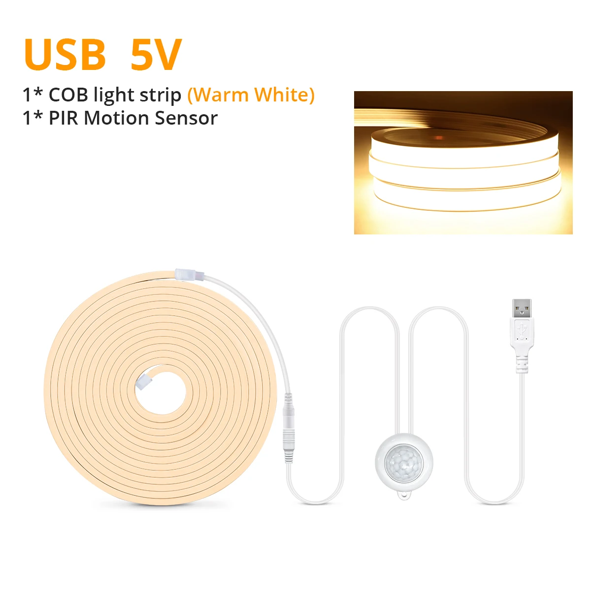 ตัวเลือกสินค้า ไฟ LED แถบ USB ตรวจจับการเคลื่อนไหว สำหรับบันได
