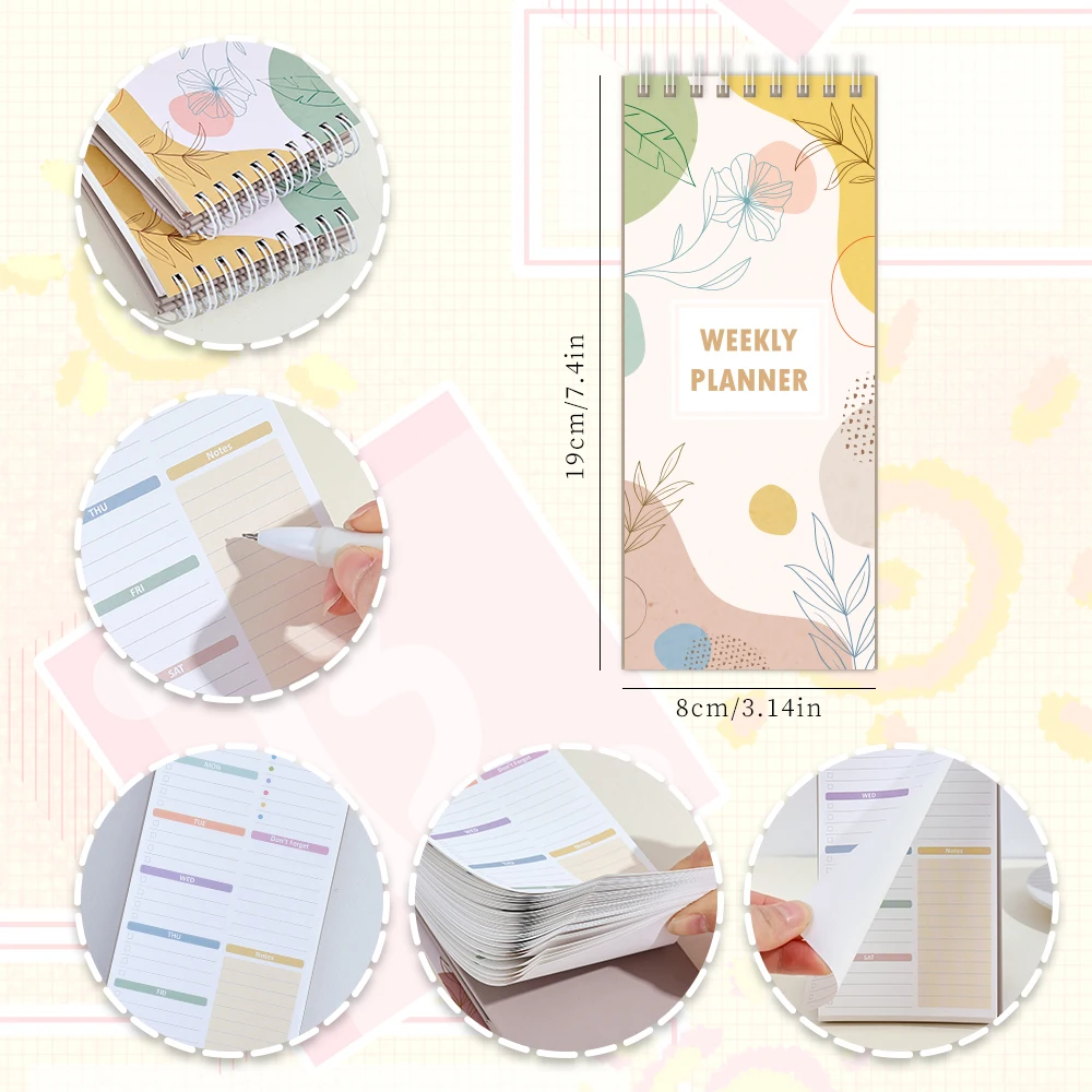 Undated Vertical Weekly Planner with Priority Notes Sections for Effective Time Management