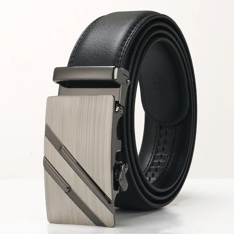 3.5cm New Men's Cowhide Automatic Buckle Young Business Fashion Leisure Middle Aged Designer Belt for Men_voghion.com