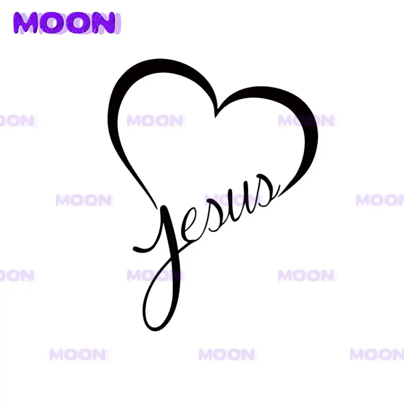 

2022 Hot Sale Jesus Heart Vinyl Decal Sticker Car Window Wall Bumper God Love Christ Bible Car Stying Jdm