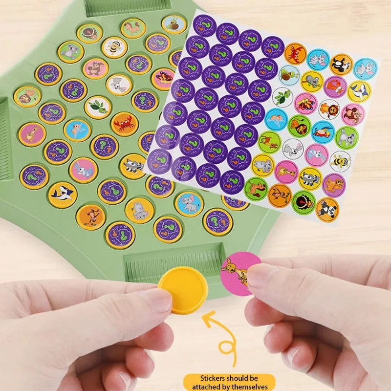2-4 people animal/fruit chess 54 card memory international flip chess cartoon logical thinking cognitive animal learning chess 3