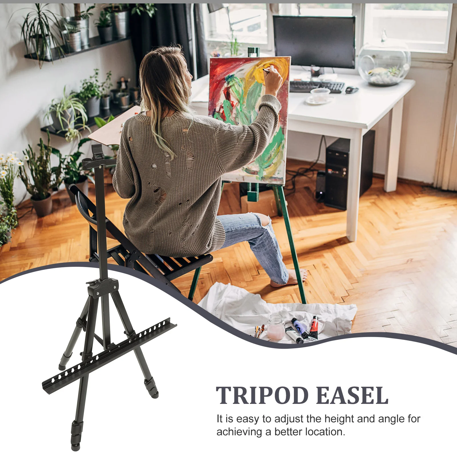 접이식 이젤 내마모성 페인팅 스탠드 포스터, 학교 디스플레이 화이트보드 사인 거치대 이젤