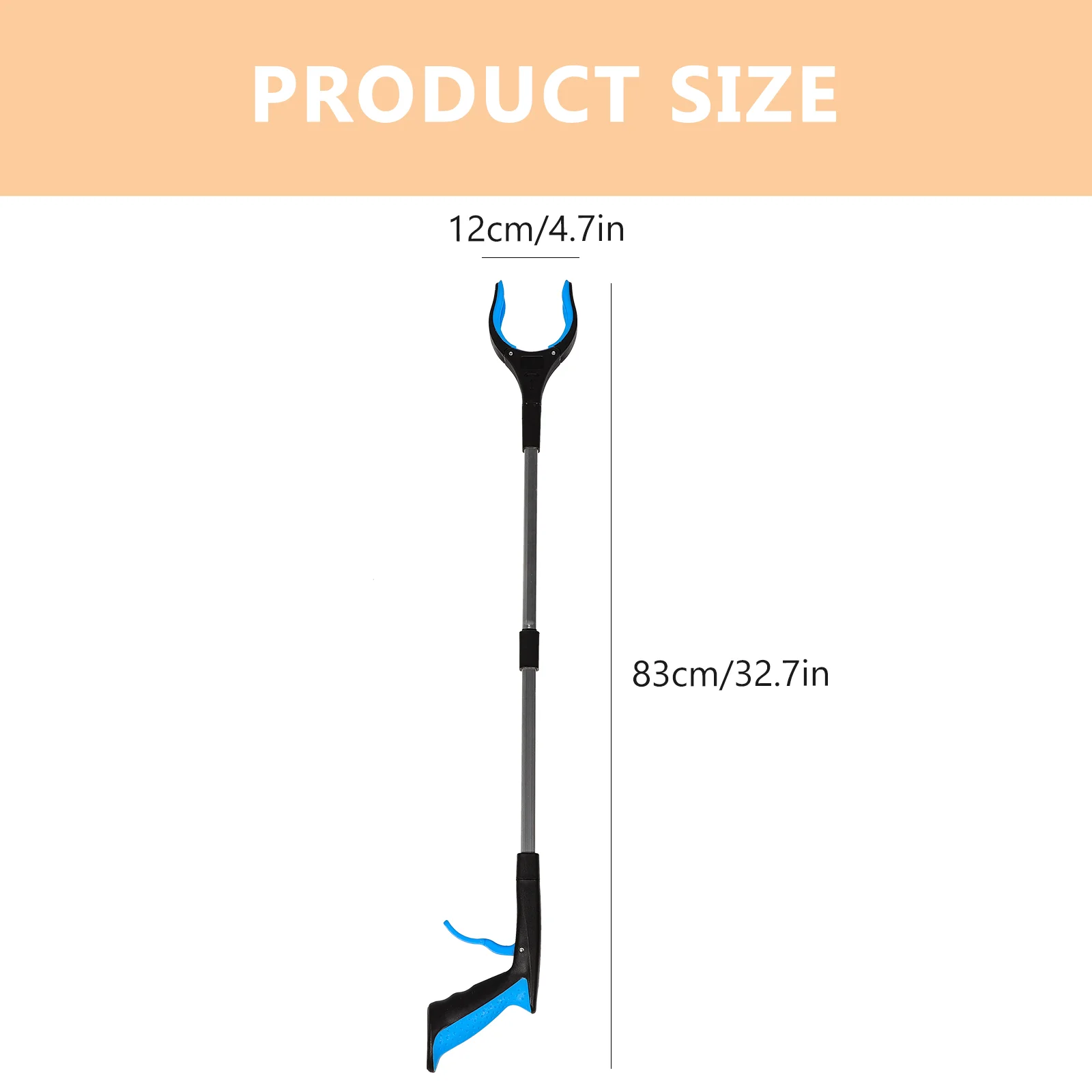 Grabber Folding Trash Can Litter Picker Portable Quick Clamps Pickup Sticks Blue Tool Heavy Duty 6